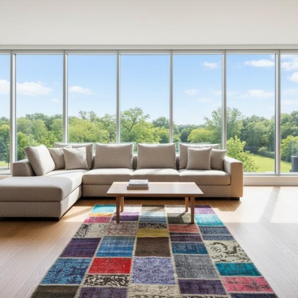 Aurora Patchwork Rug – Multicolor Vintage Rug