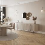 Blush Console Table with Mirror Set