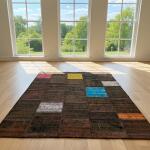 Brown Patchwork Rug – Modern Multicolor Accent Carpet