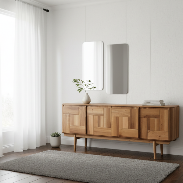 Brick Console Table (With Mirror Set)