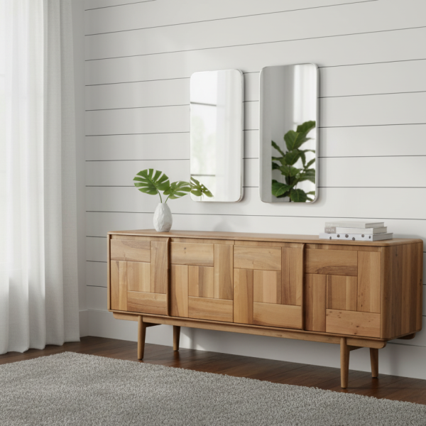 Brick Console Table (With Mirror Set)