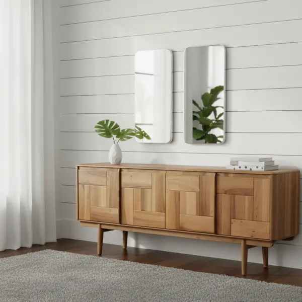 Brick Console Table (With Mirror Set)