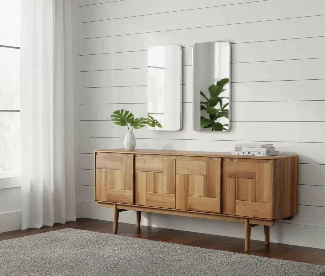 Brick Console Table (With Mirror Set)