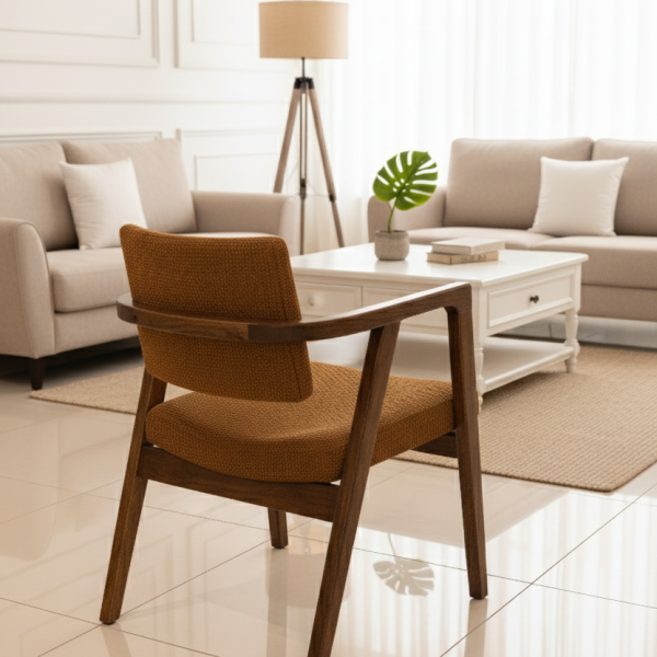 Brown Walnut Shirted Chair