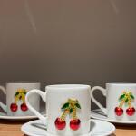 Cherry Turkish Coffee Cup Set 12pc