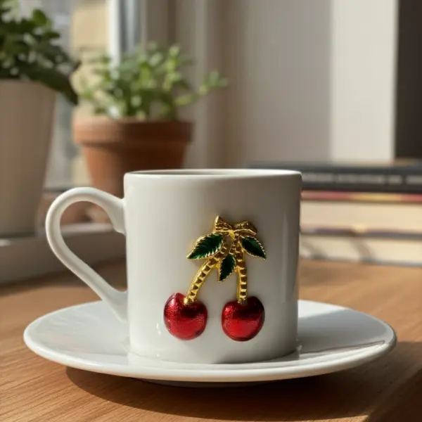 Cherry Turkish Coffee Cup Set 12pc