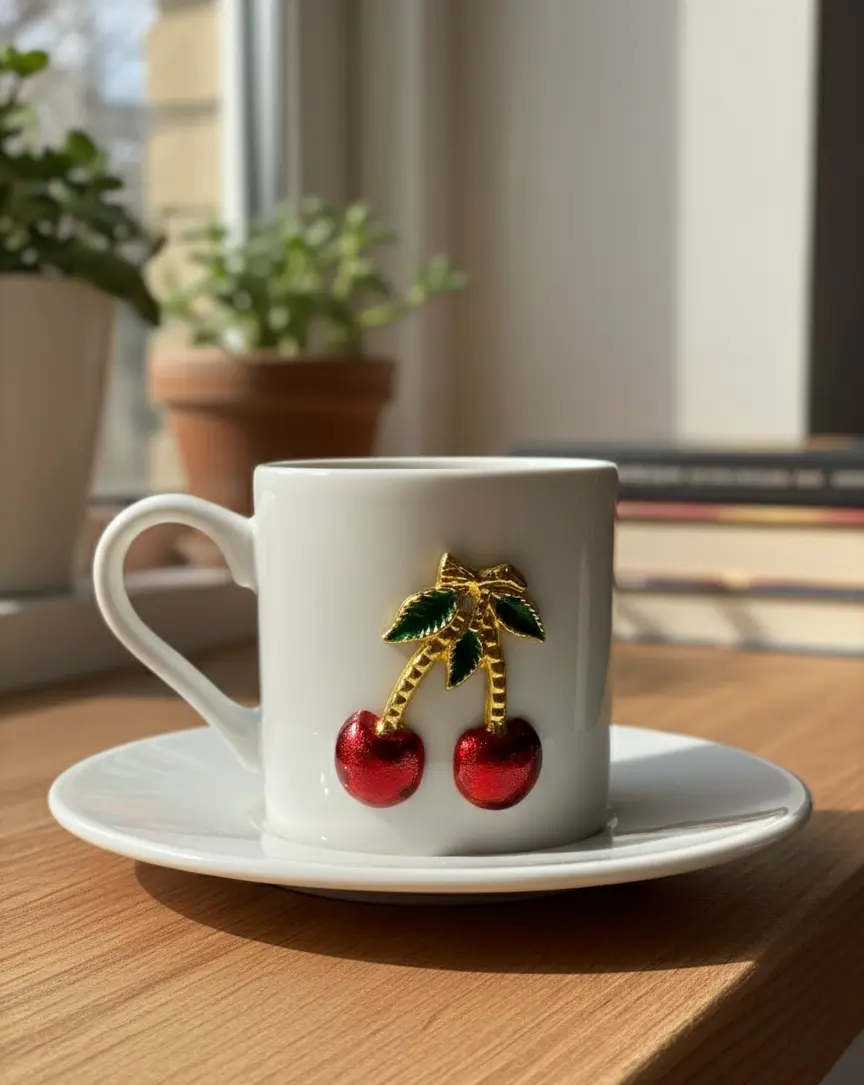 Cherry Turkish Coffee Cup Set 12pc