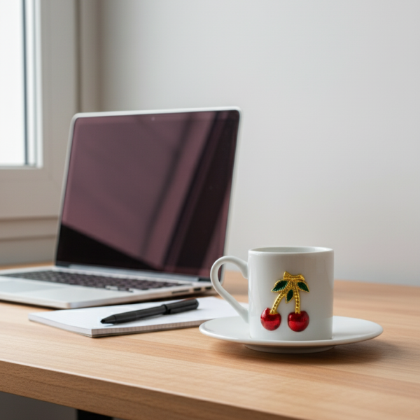 Cherry Turkish Coffee Cup Set 12pc