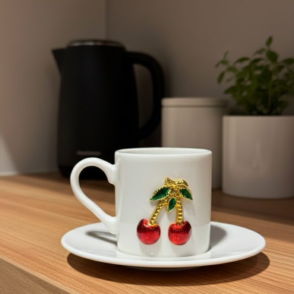 Cherry Turkish Coffee Cup Set 12pc