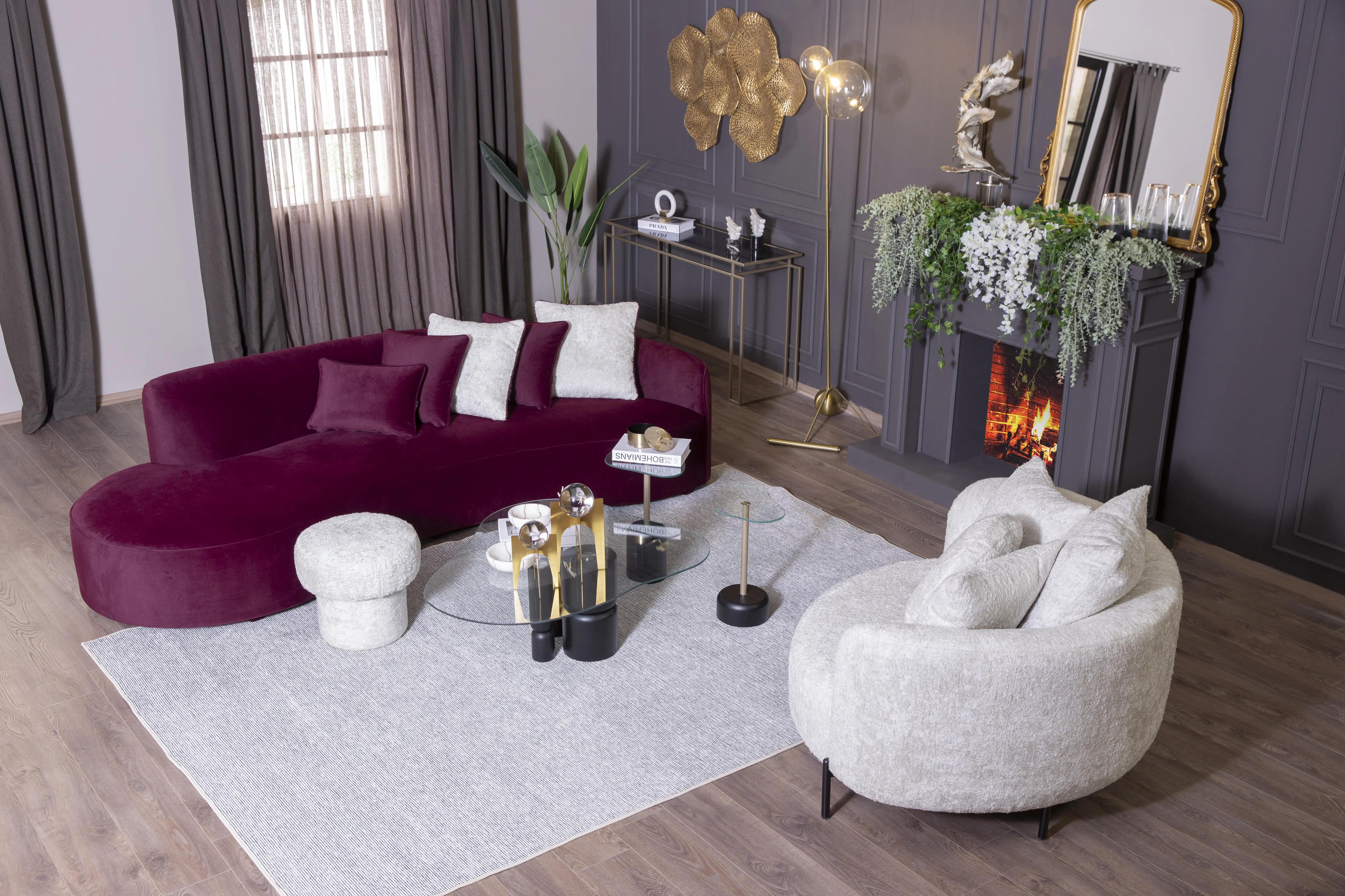 Cloud 2 Sectional Sofa Set (Corner + Berger)