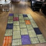 Colorful Patchwork Area Rug – Modern Bohemian Multicolor Design