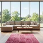 Crimson Bloom Patchwork Rug – Handmade Fuchsia Toned Carpet