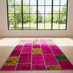 Fuchsia Bloom – Vibrant Patchwork Area Rug