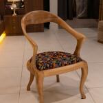 Handmade Solid Wood chair with Orante Up Holstered Seat