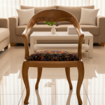 Handmade Solid Wood chair with Orante Up Holstered Seat