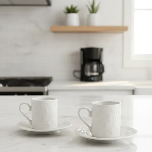 Ivy Pattern Turkish Coffee Cup Set 12pc