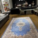 Luxury Blue Persian Style Area Rug – Traditional Medallion Design