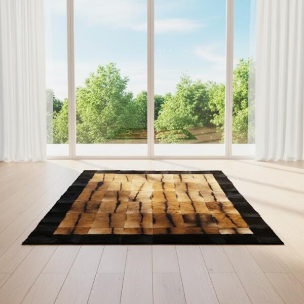 Luxury Brown & Black Fur Area Rug