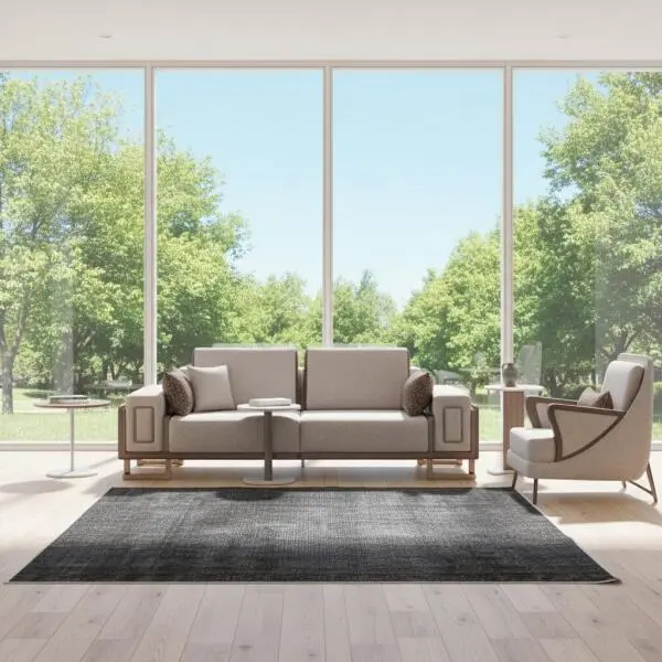 Midnight Loom – Modern Dark Gray Area Rug