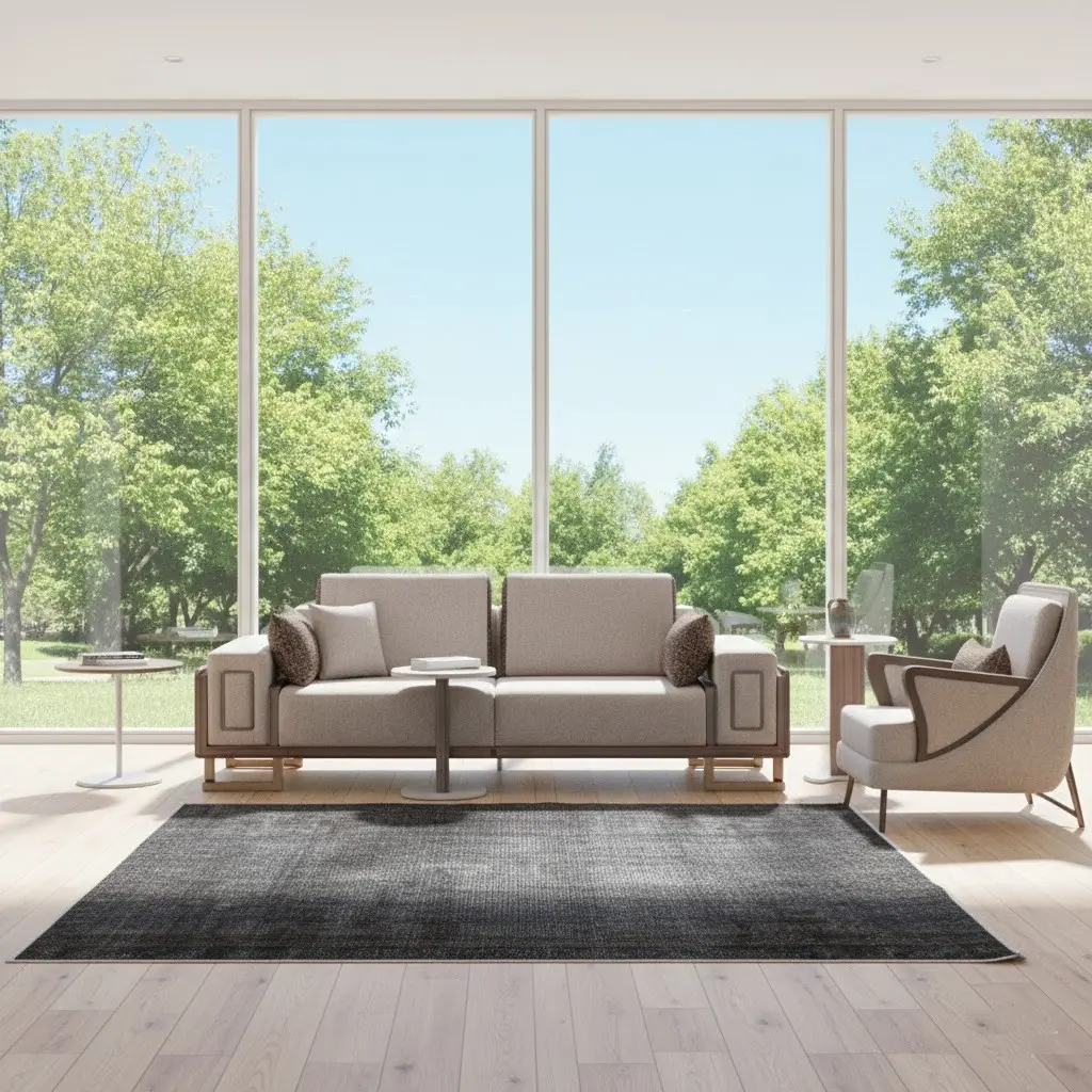 Midnight Loom – Modern Dark Gray Area Rug