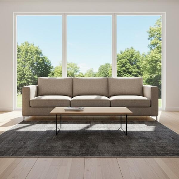 Midnight Loom – Modern Dark Gray Area Rug