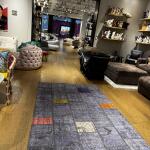 Midnight Mosaic Patchwork Rug – Handmade Blue Rug with Color Accents