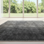 Midnight Velvet Rug – Handmade Charcoal Black Modern Carpet