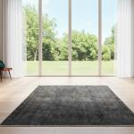 Midnight Velvet Rug – Handmade Charcoal Black Modern Carpet