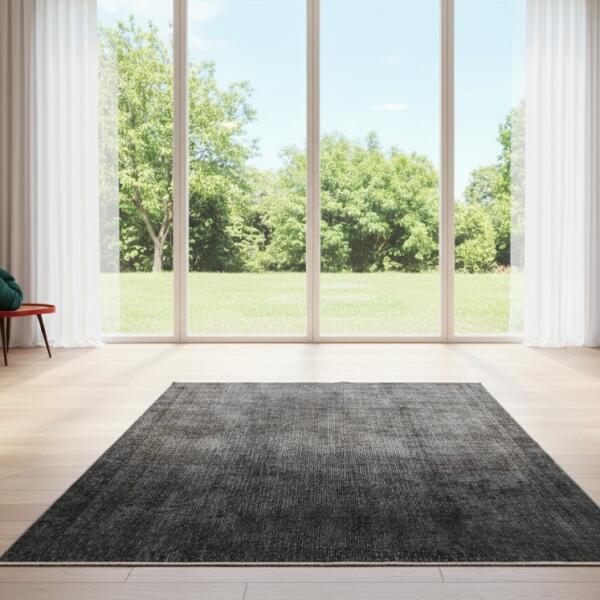 Midnight Velvet Rug – Handmade Charcoal Black Modern Carpet