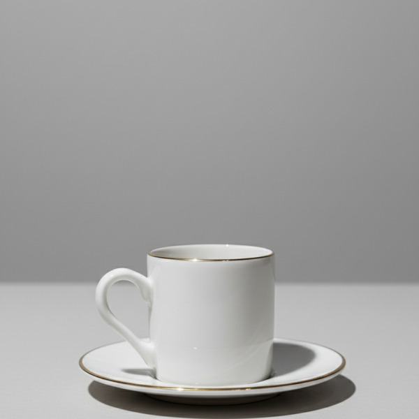 Miray Digital Porcelain Espresso Set with Gold Detailing 12 Pc