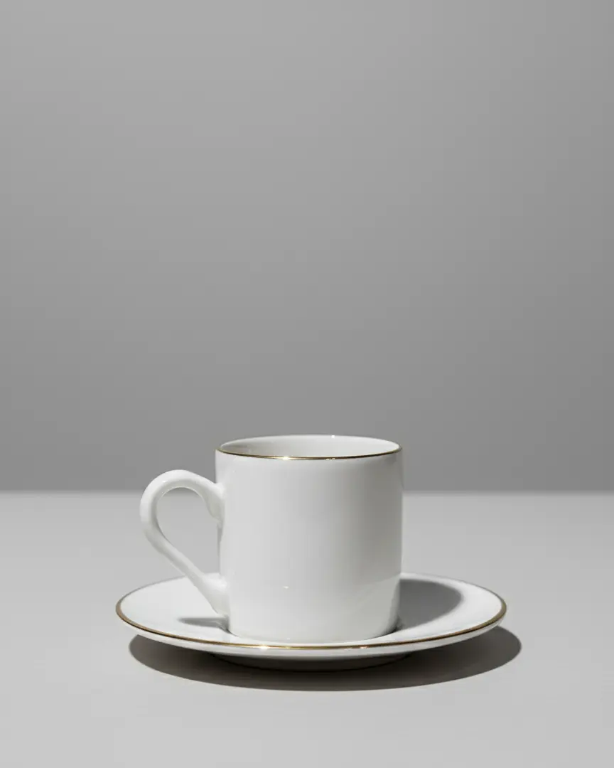 Miray Digital Porcelain Espresso Set with Gold Detailing 12 Pc