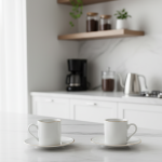 Miray Digital Porcelain Espresso Set with Gold Detailing 12 Pc