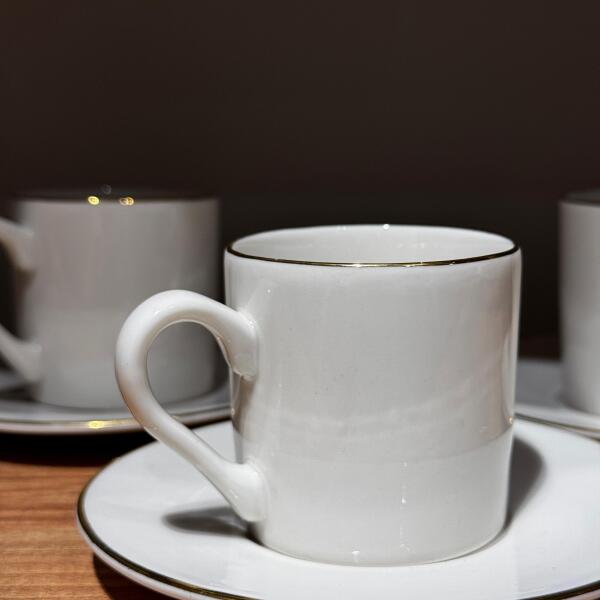 Miray Digital Porcelain Espresso Set with Gold Detailing 12 Pc