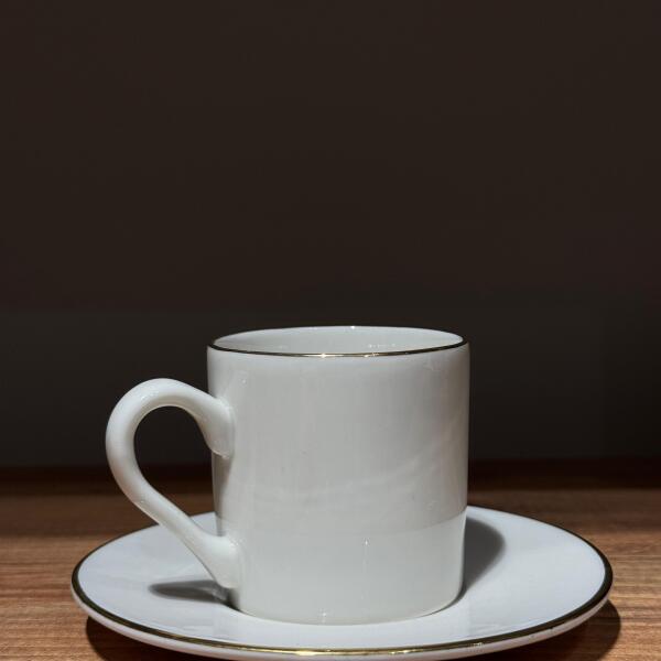 Miray Digital Porcelain Espresso Set with Gold Detailing 12 Pc