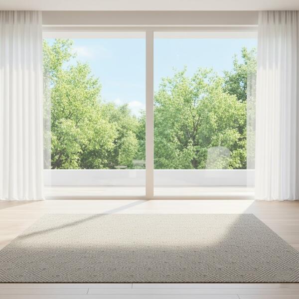 Modern Diamond Pattern Area Rug – Neutral Beige & Gray Scandinavian Design