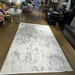 Modern Distressed Area Rug – Ivory, Gray & Beige Vintage Pattern