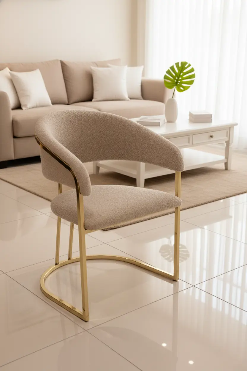 Modern Gold Metal Dining Chair