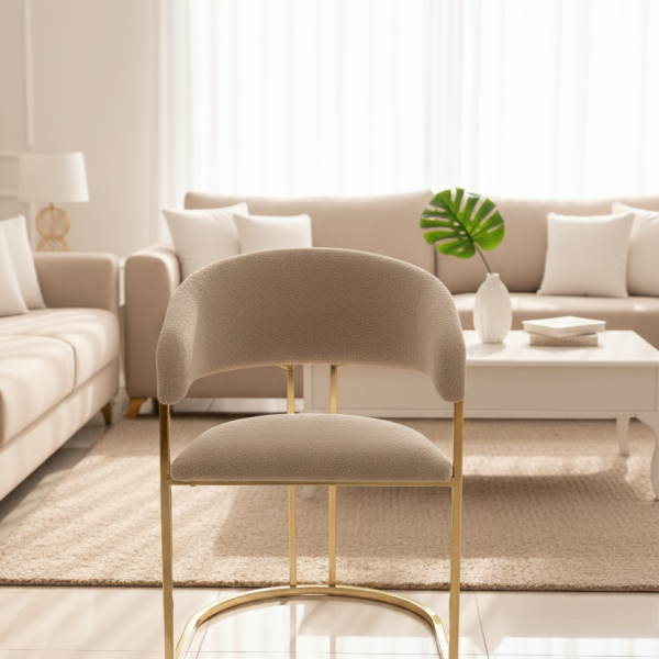 Modern Gold Metal Dining Chair