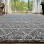 Modern Gray Geometric Area Rug – Scandinavian Minimalist Style