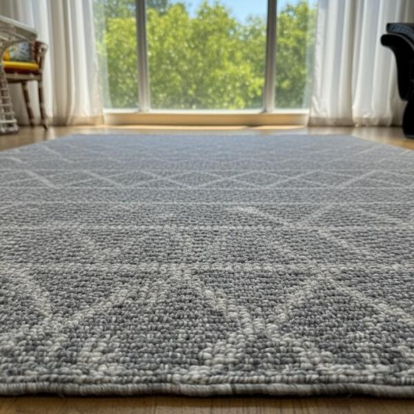 Modern Gray Geometric Area Rug – Scandinavian Minimalist Style