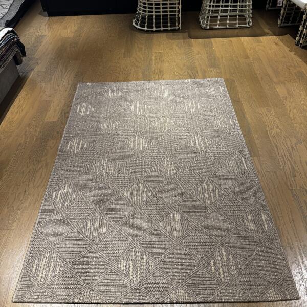 Modern Taupe Geometric Area Rug – Neutral Boho Style