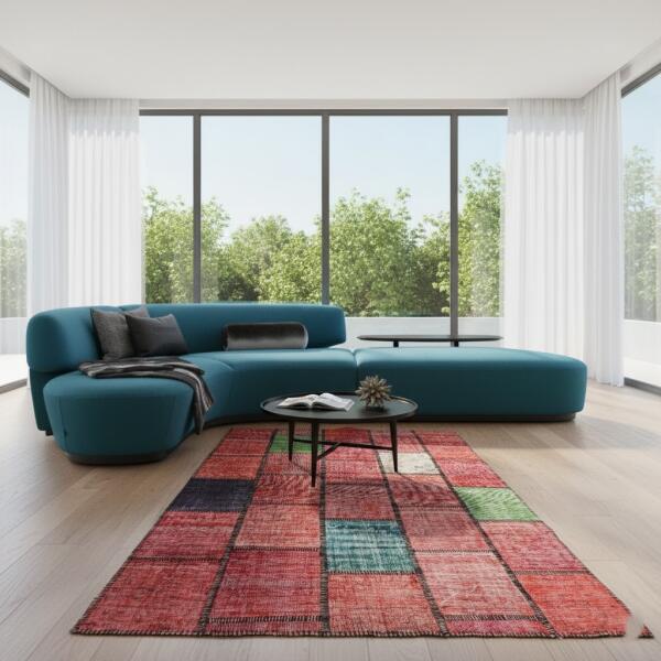 Mosaic Bloom – Bohemian Patchwork Area Rug