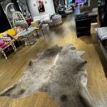 Natural Gray & Brown Cowhide Rug – Genuine Leather Area Rug