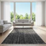 Obsidian Plain Rug – Handmade Dark Grey Minimalist Carpet