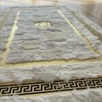Opulent Gold Trim Luxury Fur Rug