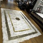 Opulent Gold Trim Luxury Fur Rug