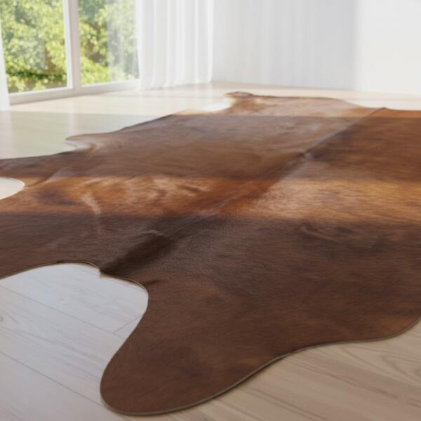 Premium Brown Cowhide Rug – Genuine Leather Area Rug