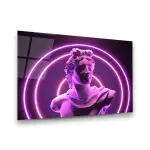 Neon Statue - Horizontal Wall Glass Art