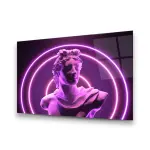 Neon Statue - Horizontal Wall Glass Art