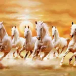 White Horses of the Sun - Premium Tempered Glass Wall Art Horizontal